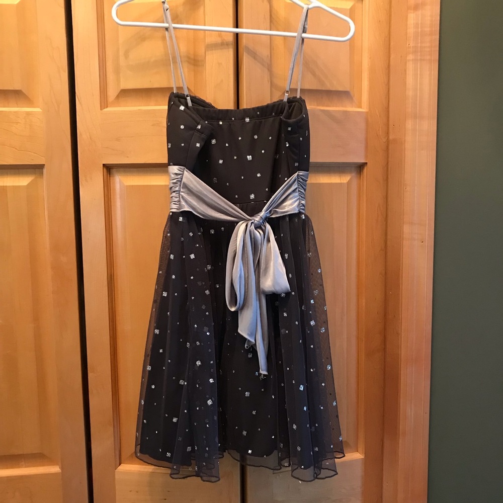 Gray Sparkle Semi Formal Dress - Picture 2 of 4